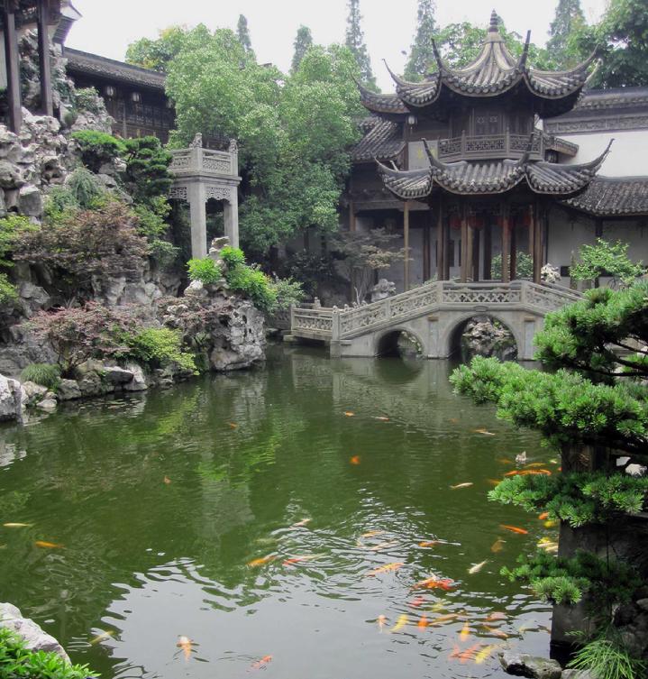 This incredible pond and garden are all contained within the walls of the house compound.  You can see the perimeter wall.